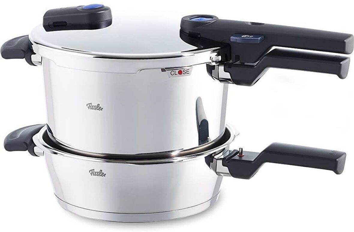 Fissler Vitaquick Çelik Klipso 2.5+6 lt 2'li Düdüklü Tencere Seti