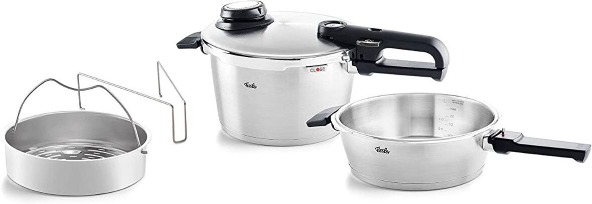 Fissler Vitavit Premium Çelik Klipso 2.5+4.5 lt 2'li Düdüklü Tencere Seti