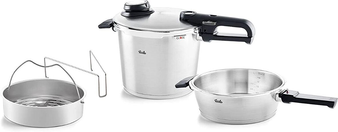 Fissler Vitavit Premium Çelik Klipso 2.5+6 lt 2'li Düdüklü Tencere Seti