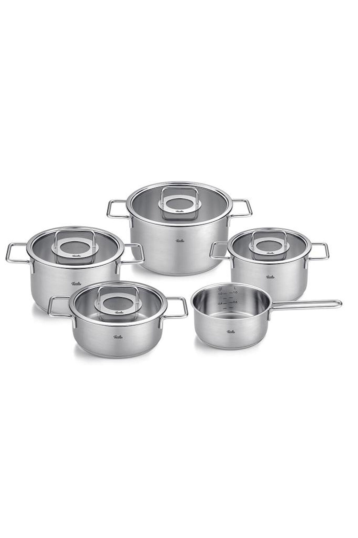 Fissler Pure Collection 9 Parça Cam Kapak Çelik Tencere Seti