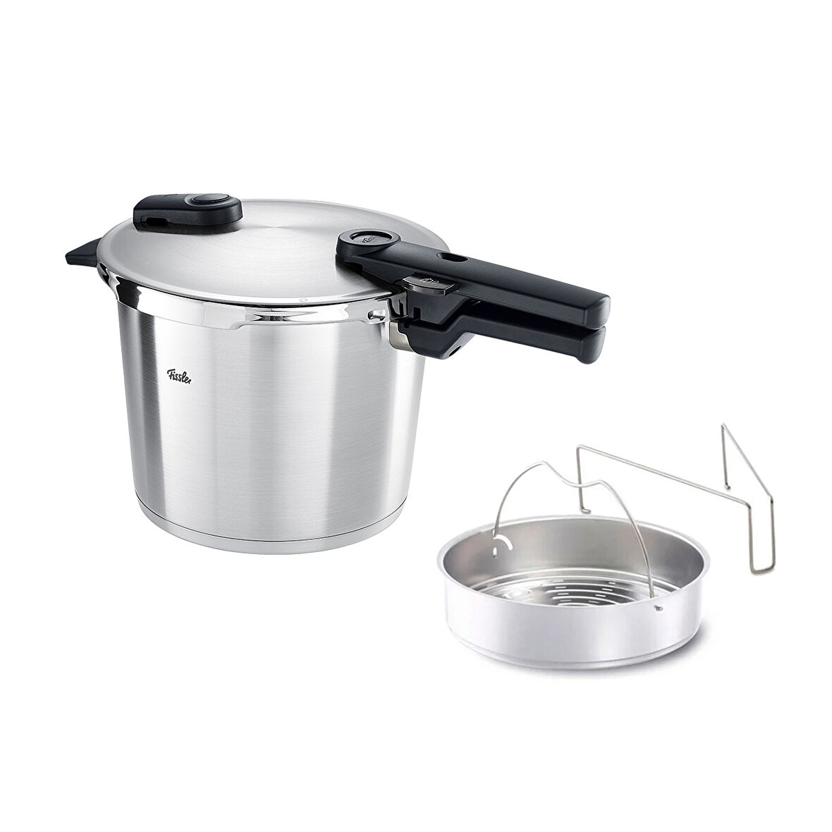 Fissler Vitaquick Premium 6 Litre Düdüklü Tencere + Buharda Pişirme Aparatı