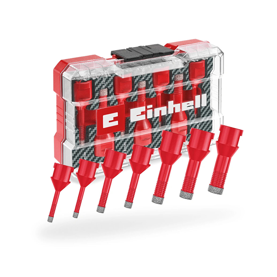 Orijinal Einhell 7 Parça M-CASE Taş Delici Uç Seti (7 mm elmas işlemeli kuru kesim için M14, uzun kullanım ömrü, küçük çaplar için soğutma sıvısı, saklama kutusu dahil) - 49500400