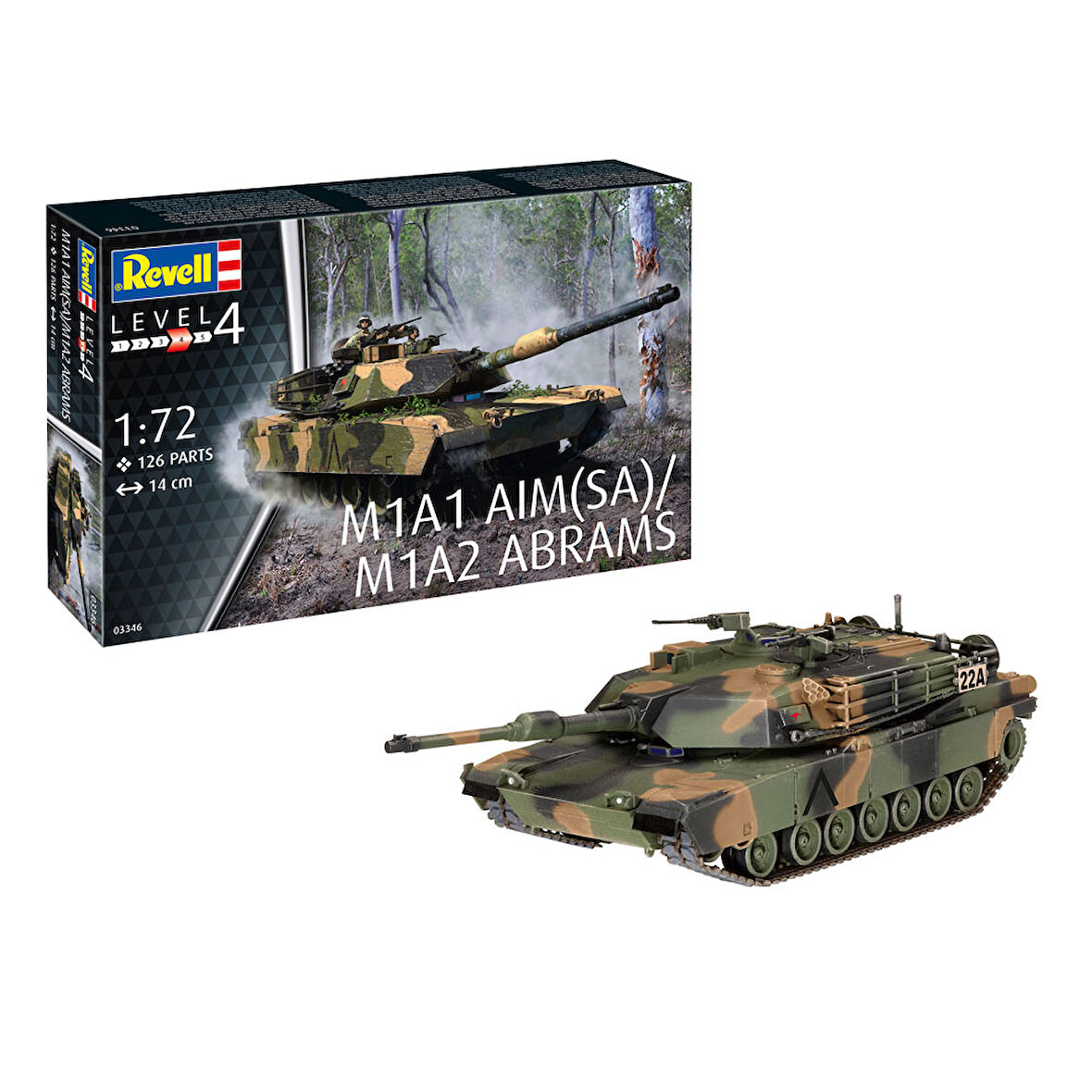 Revell Maket Model Kit Askeri M1A1 AIM SA M1A2 Abrams 03346
