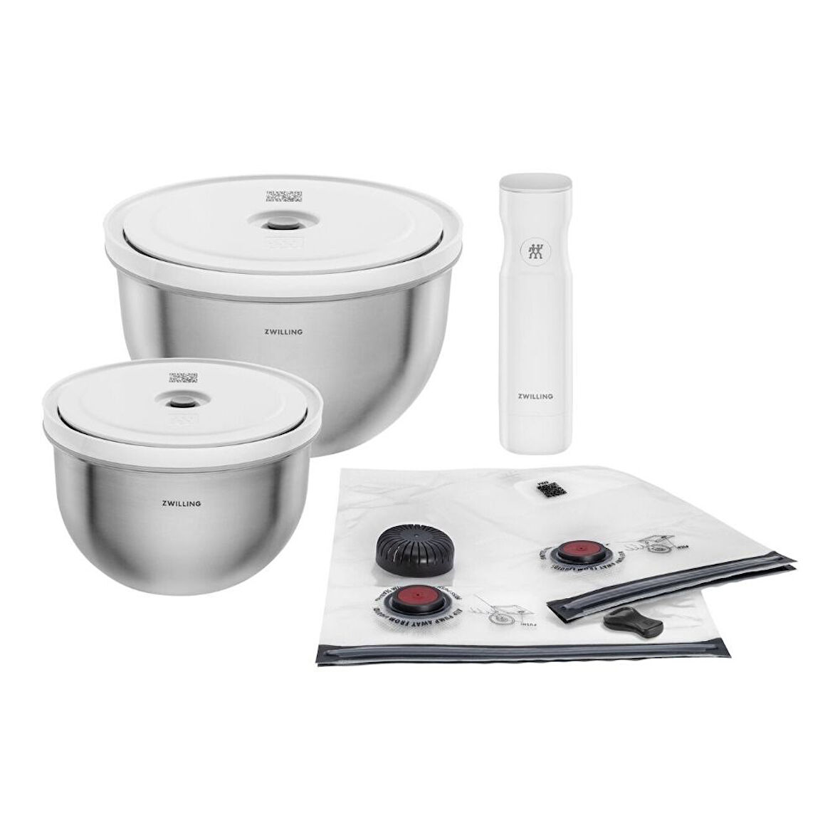 Zwilling Fresh & Save Bowls Vakumlu Başlangıç Seti M/L 9 Parça Paslanmaz Çelik