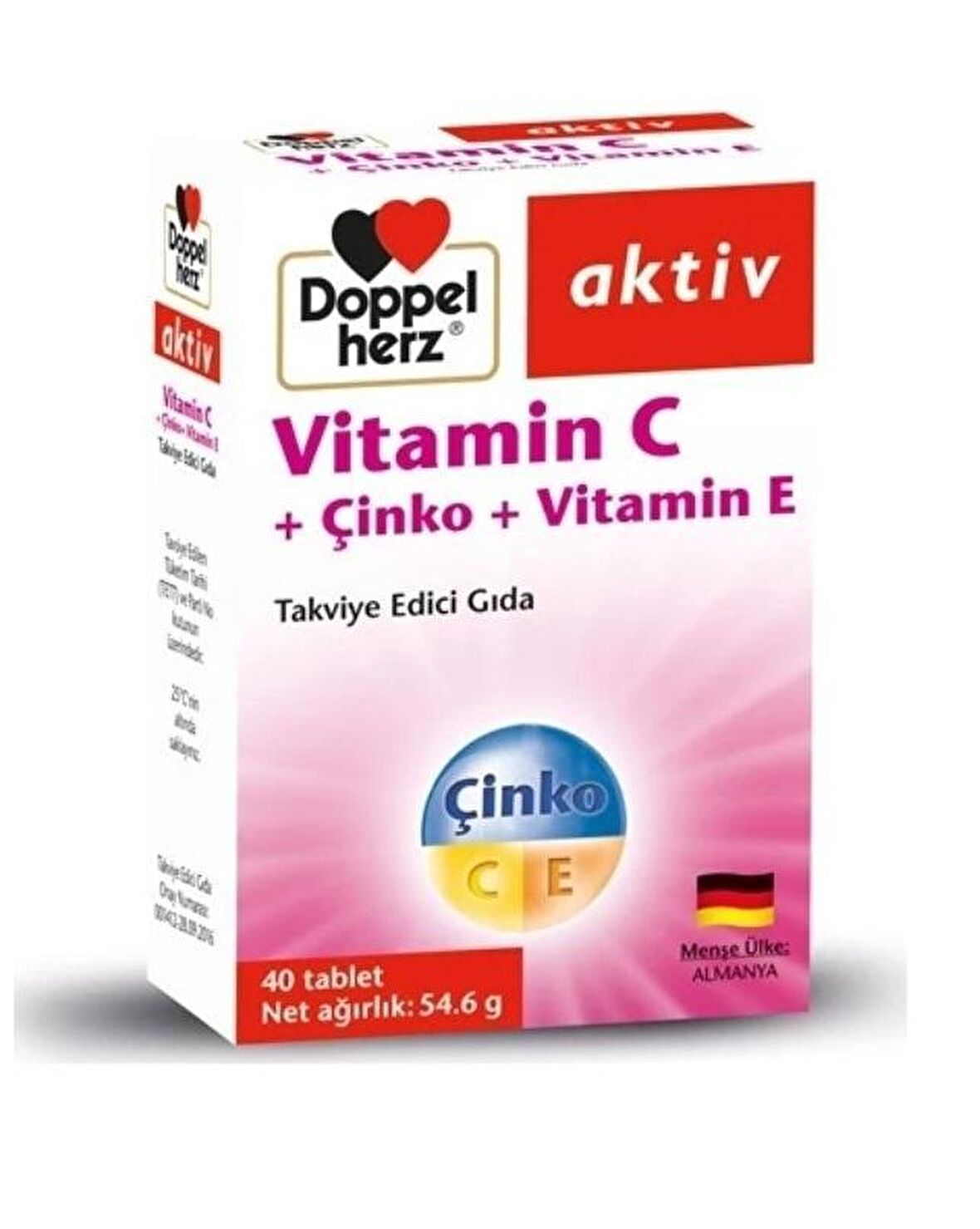 Doppelherz Vitamin C + Çinko + Vitamin E 40 Tablet