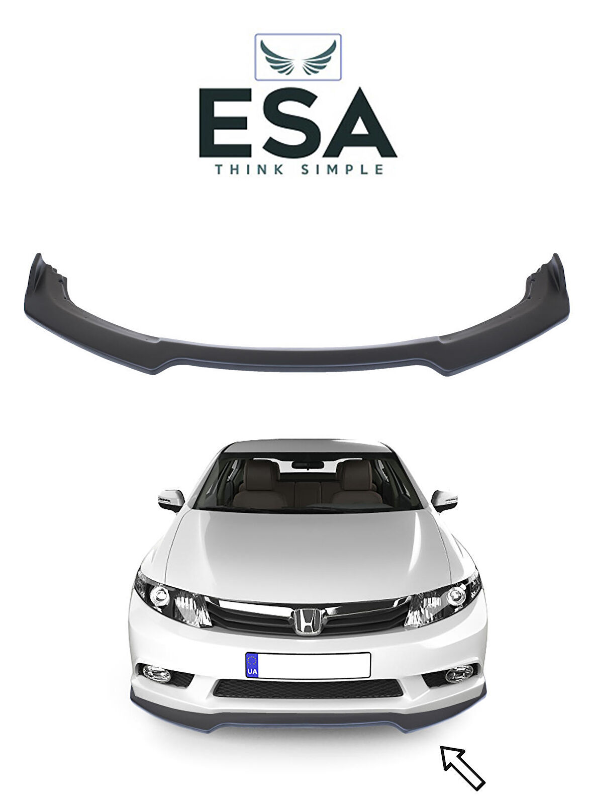 ESA Honda Universal 2015-2020 Siyah Ön Tampon Eki Lip ABS