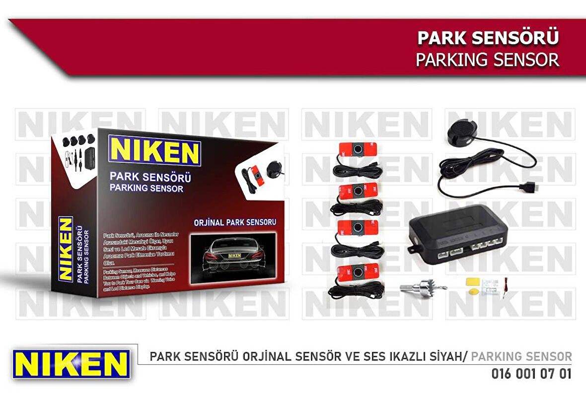 Niken Yeni Nesil Orjinal Lens Görünümlü Sesli Siyah Park Sensörü