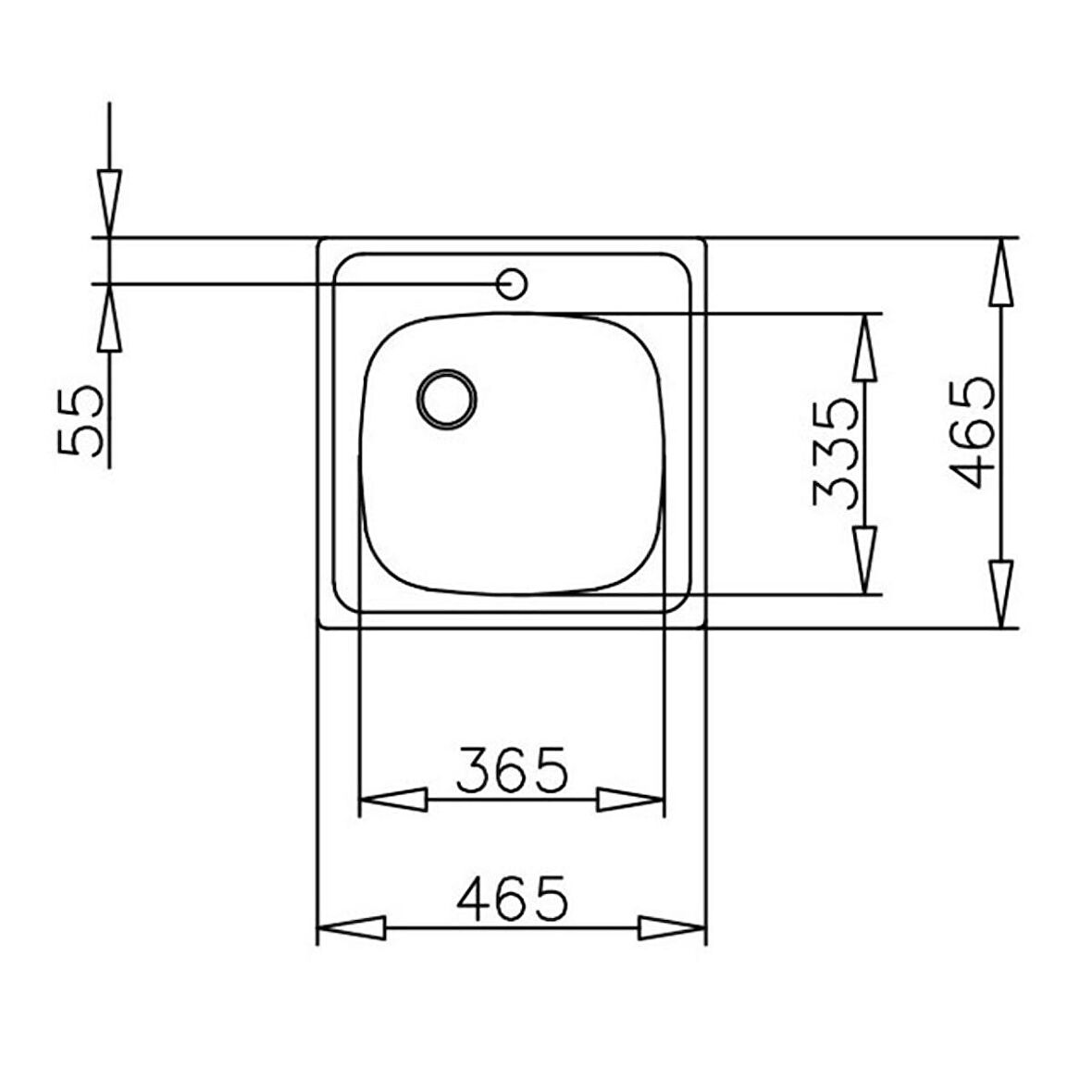 TEKA E50 1B (46,5 X 46,5) Paslanmaz Çelik Eviye 40109613