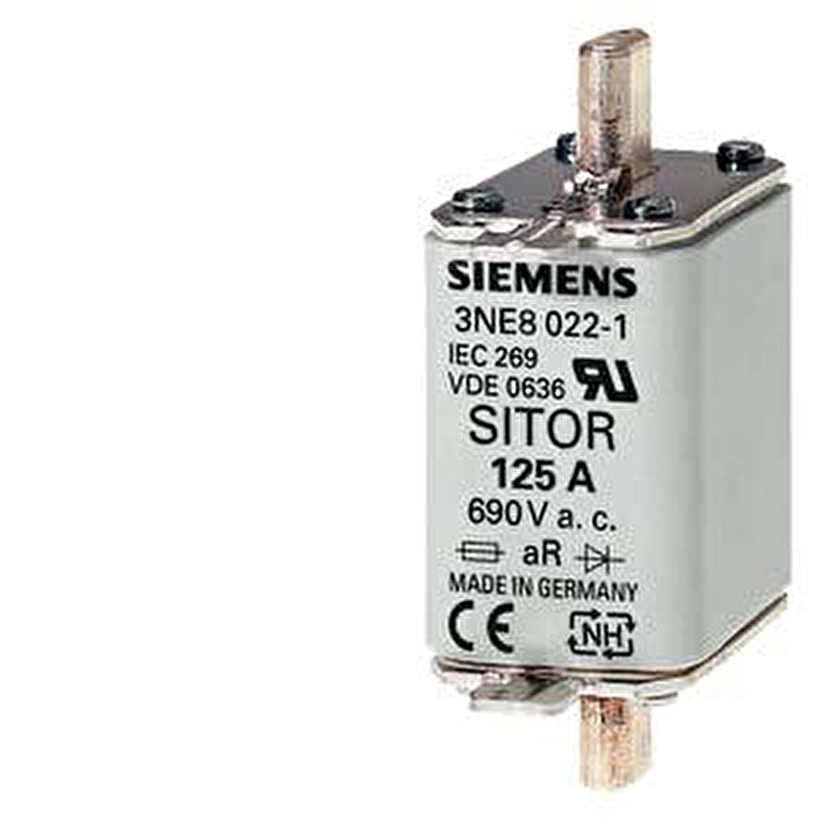 Sıemens,3Ne1022-0 Sıtor Sigorta, 125A, Boy:00, 690V Ac