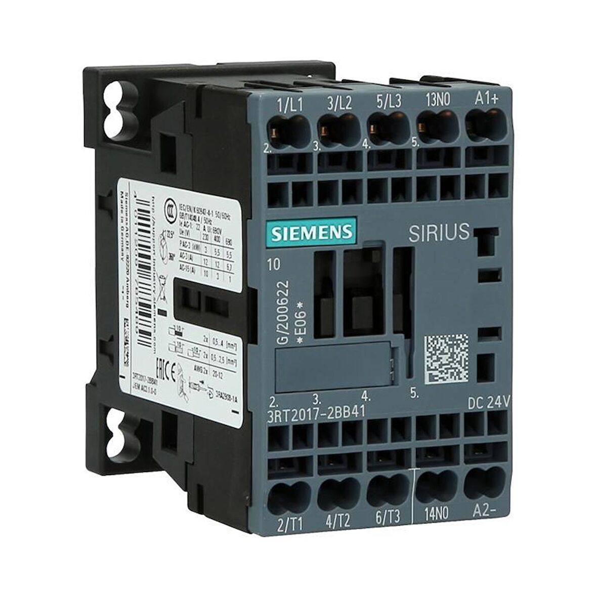 Siemens, ÜÇ FAZLI;Kontaktör; DC 24V BOBİNLİ,3RT2017-2BB41
