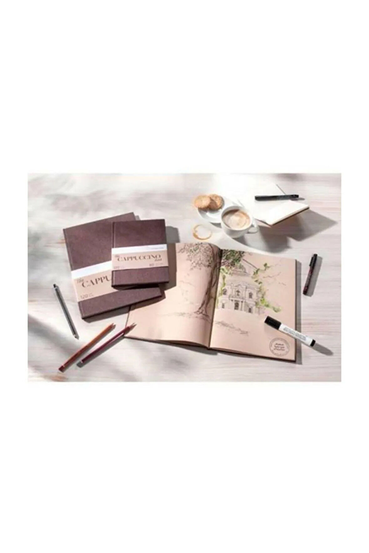 Cappuccino Eskiz Defteri 120g A4 Skecth Book Sert Kapak