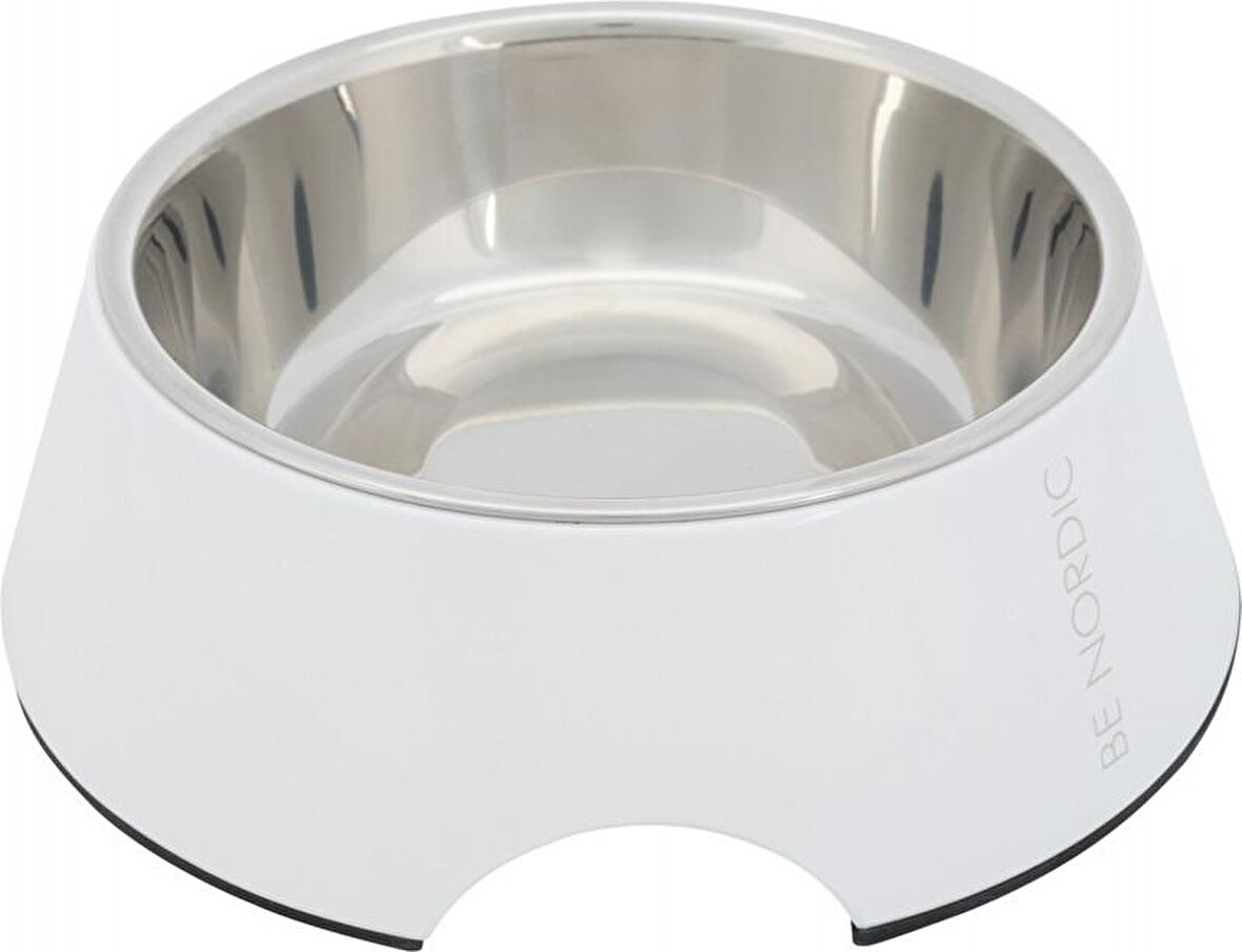 Trixie Köpek Mama ve Su Kabı, Melamin/Paslanmaz Çelik, 0.4lt/ø17cm, Beyaz