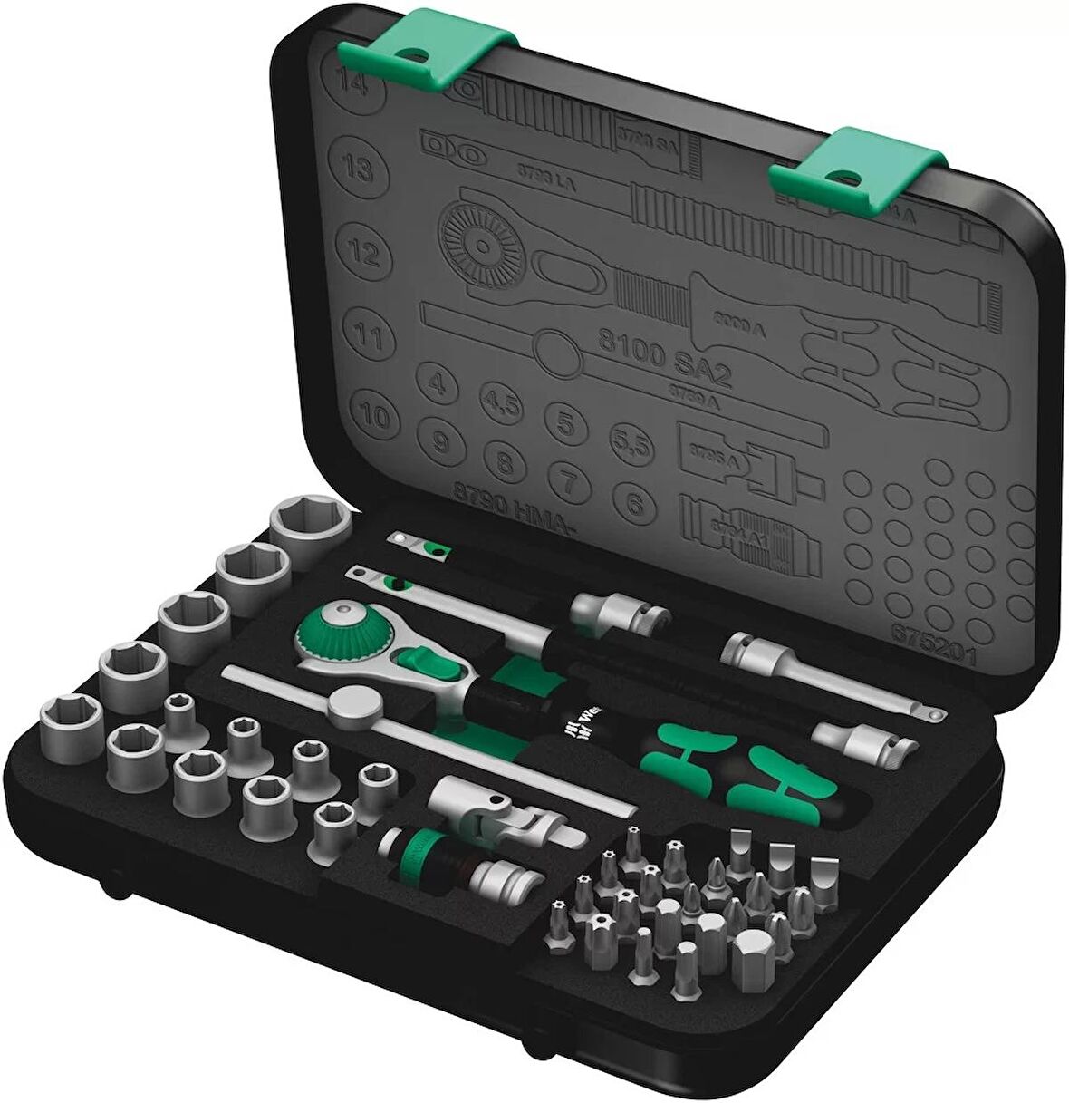 Wera 8100 SA 2 Zyklop Cırcır Bits ve Lokma Seti 1/4" 05003533001