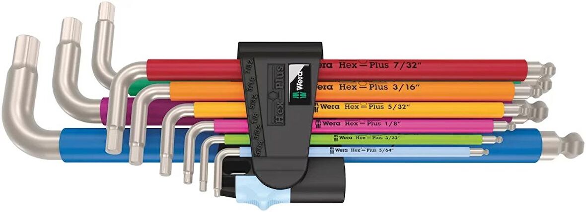 Wera 3950/9 Hex-Plus Paslanmaz Renkli inç Alyan Seti 05022860001