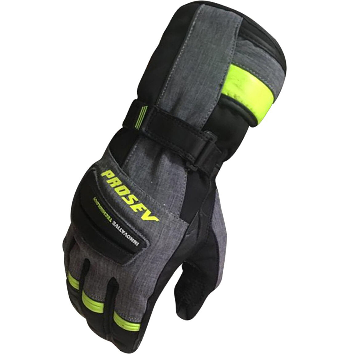 Prosev 4013W Kışlık Kadın Eldiven Neon Sarı/Gri