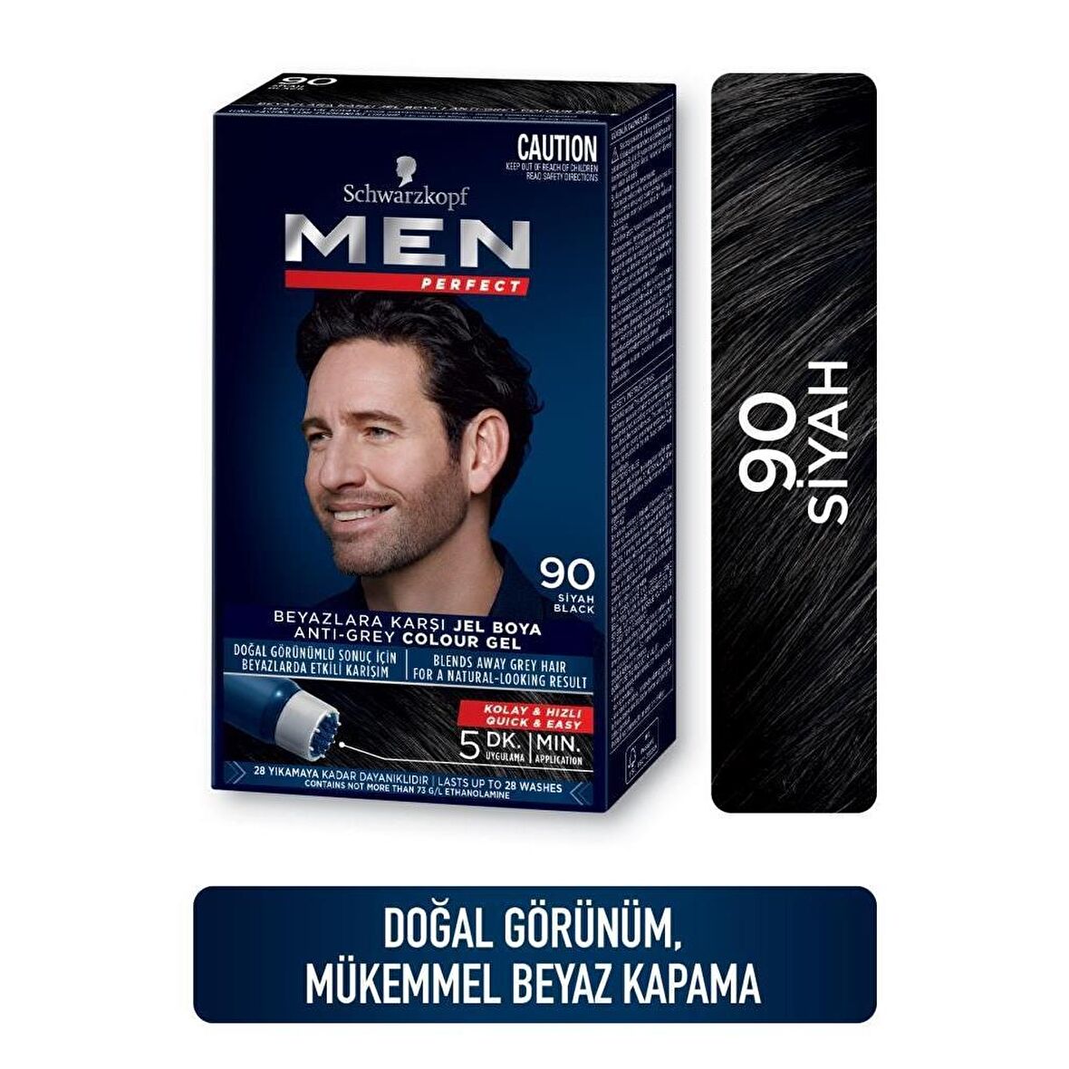 Schwarzkopf Men Perfect Beyazlara Karşı Jel Boya 90 Siyah