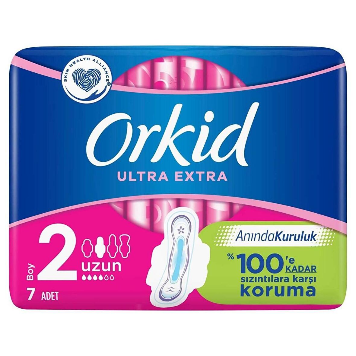 Orkid Ultra Extra Hijyenik Ped Uzun Tekli Paket 7 Ped