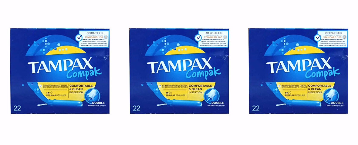 Tampax Compak Normal Tampon 22'Li -3 Paket