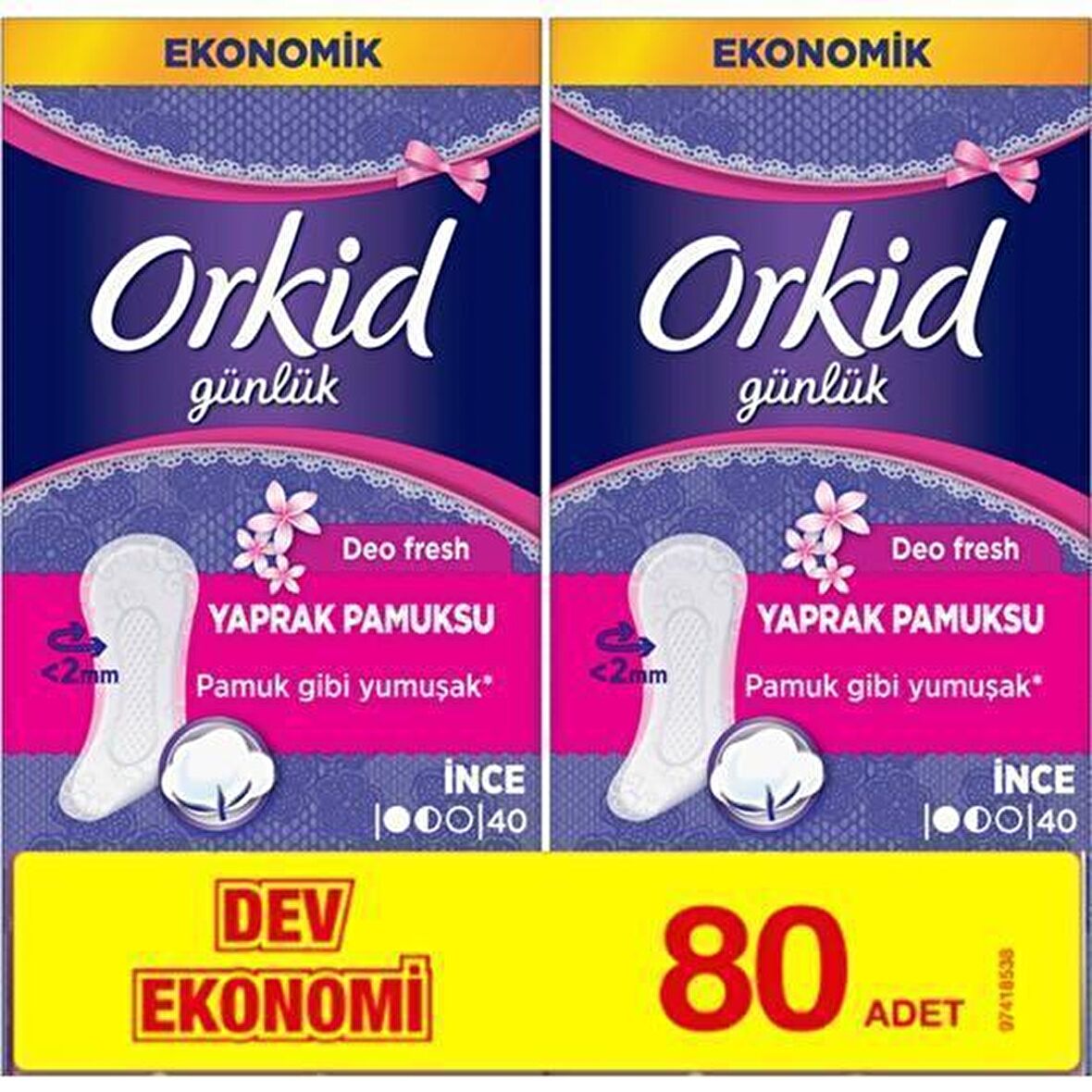 Orkid Yaprak Pamuksu Günlük Ped Deo Fresh Dev Ekonomi Paketi 80 Ped