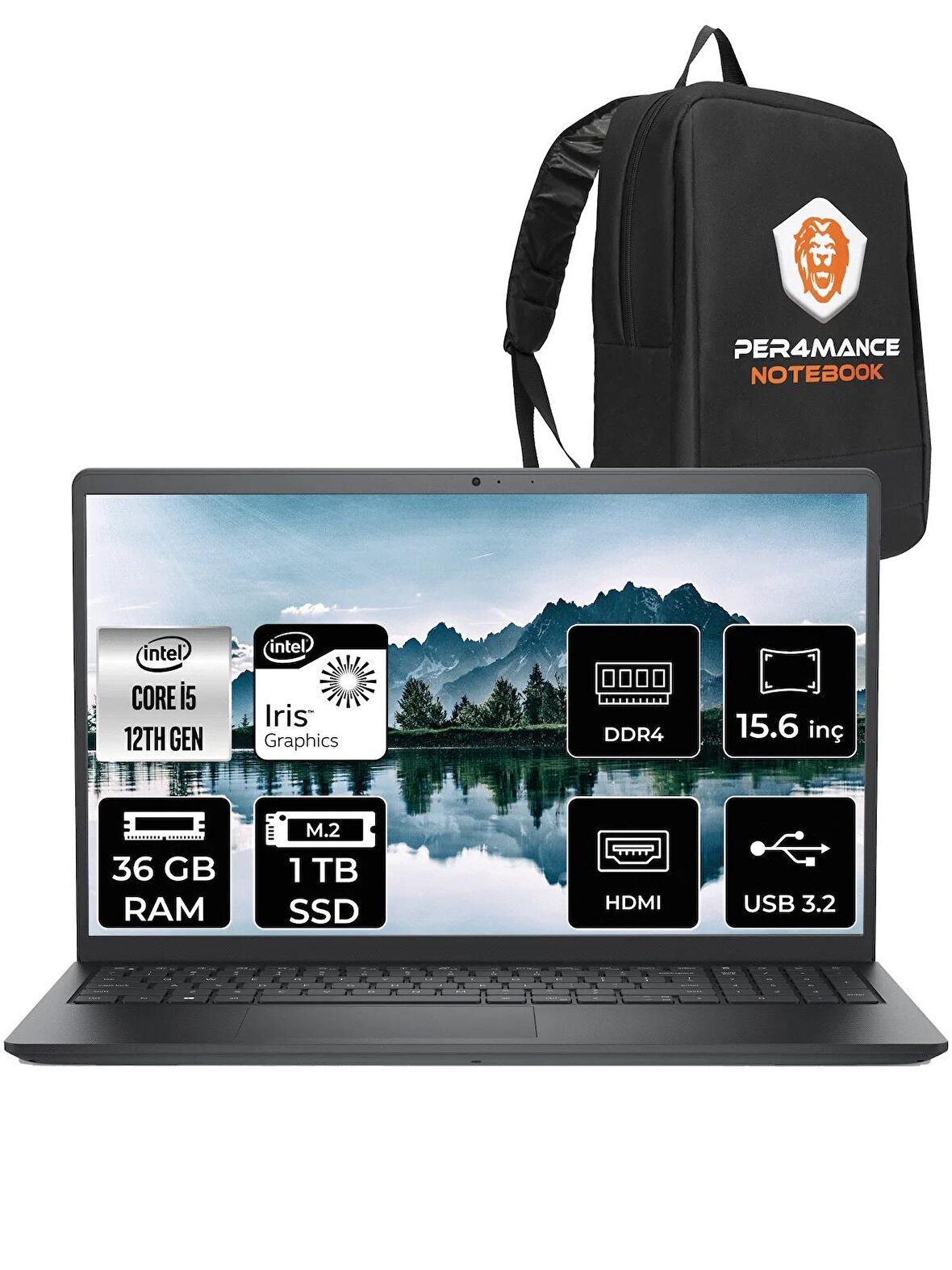 Dell Vostro 3520 i5 1235U 36GB RAM 1TB SSD 15.6'' FHD FDOS N5315PVNB3520U & PER4 ÇANTA