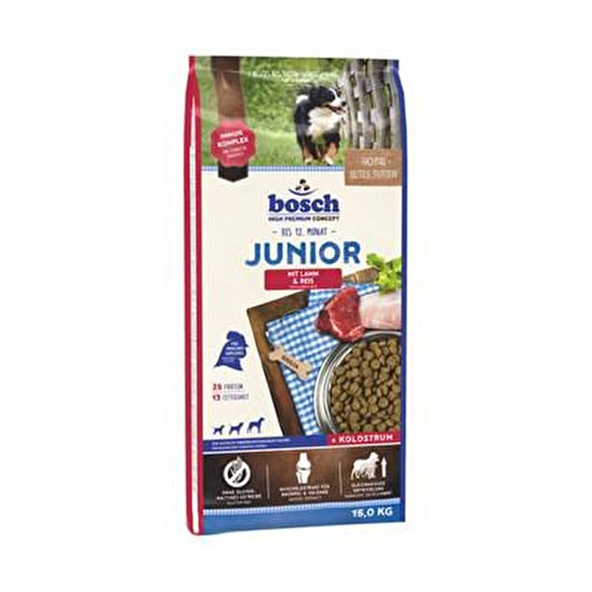 Bosch Kuzu Etli-Pirinçli Büyük Irk Yavru Kuru Köpek Maması 15 kg