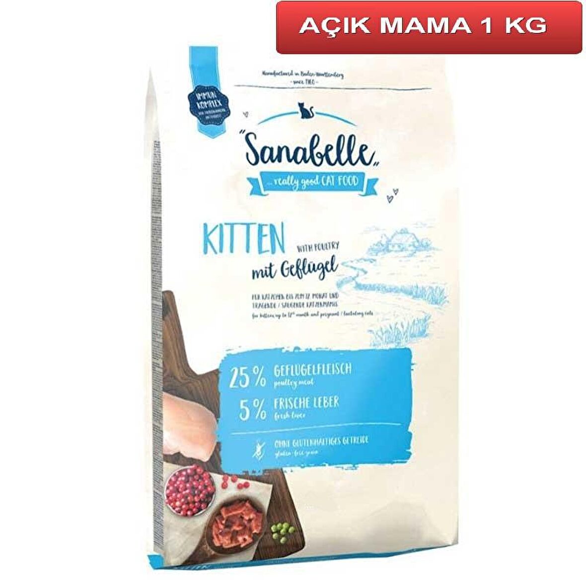 Sanabelle Kitten Tahılsız Yavru Kedi Maması 1 kg AÇIK