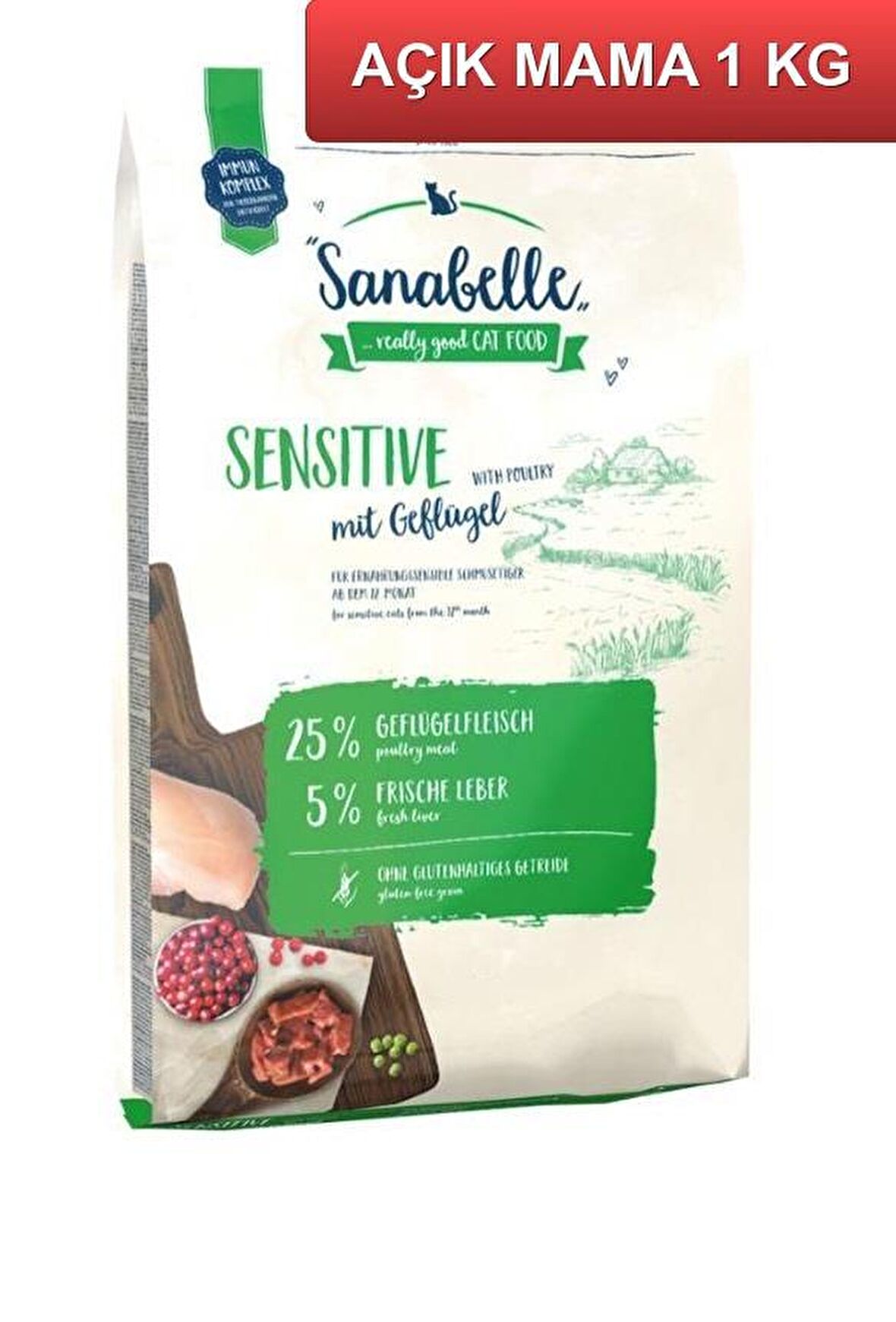 Sanabelle Sensitive Poultry Tahılsız Kedi Maması 1 Kg AÇIK
