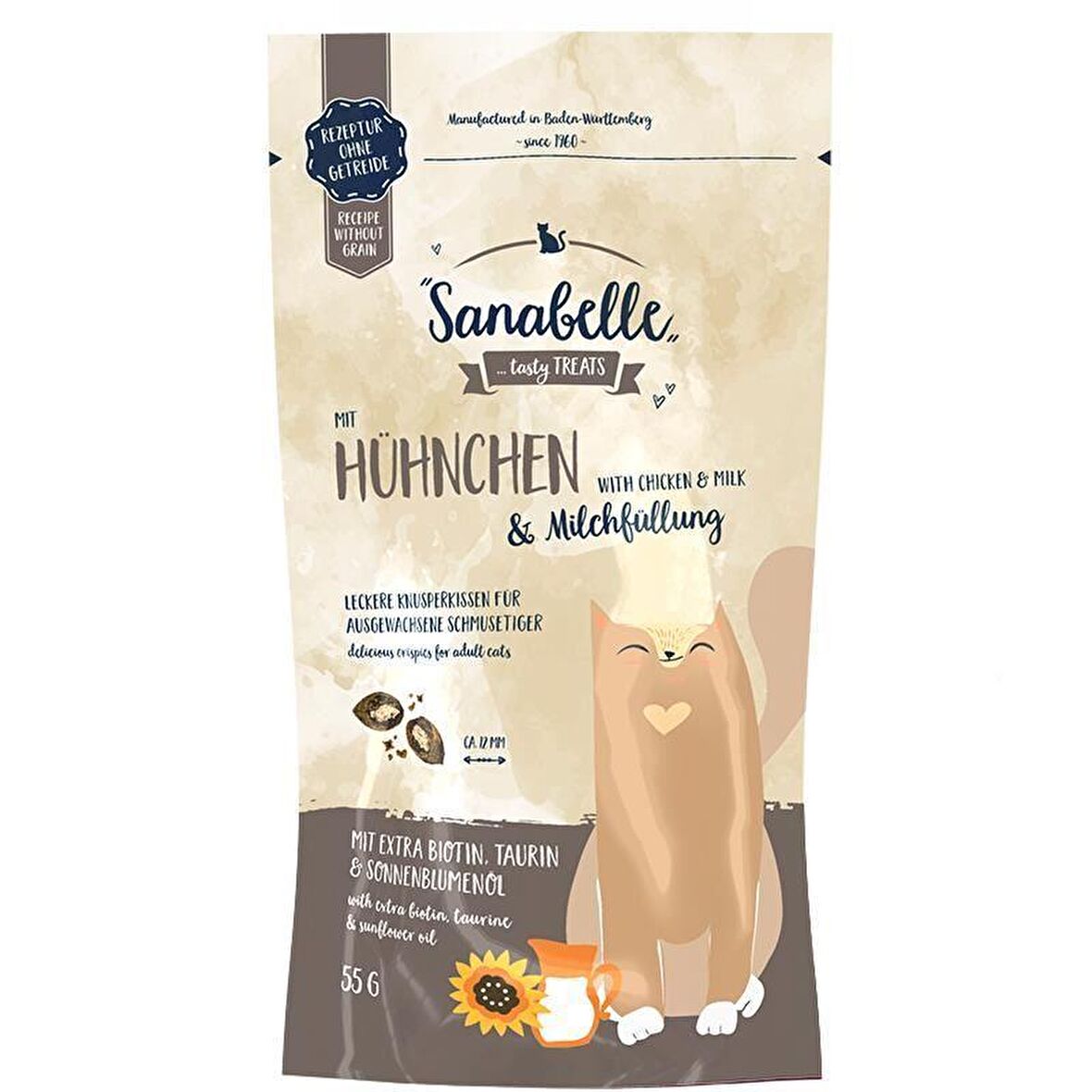 Sanabelle Hunchen Süt - Tavuklu Granül Yetişkin Kedi Ödülü 55 g 