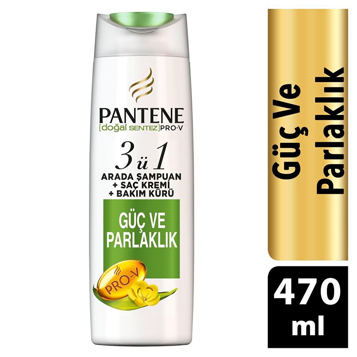 Pantene 3 ü 1 Arada Şampuan ve Saç Bakım Kremi Doğal Sentez Güç ve Parlaklık 470 ml