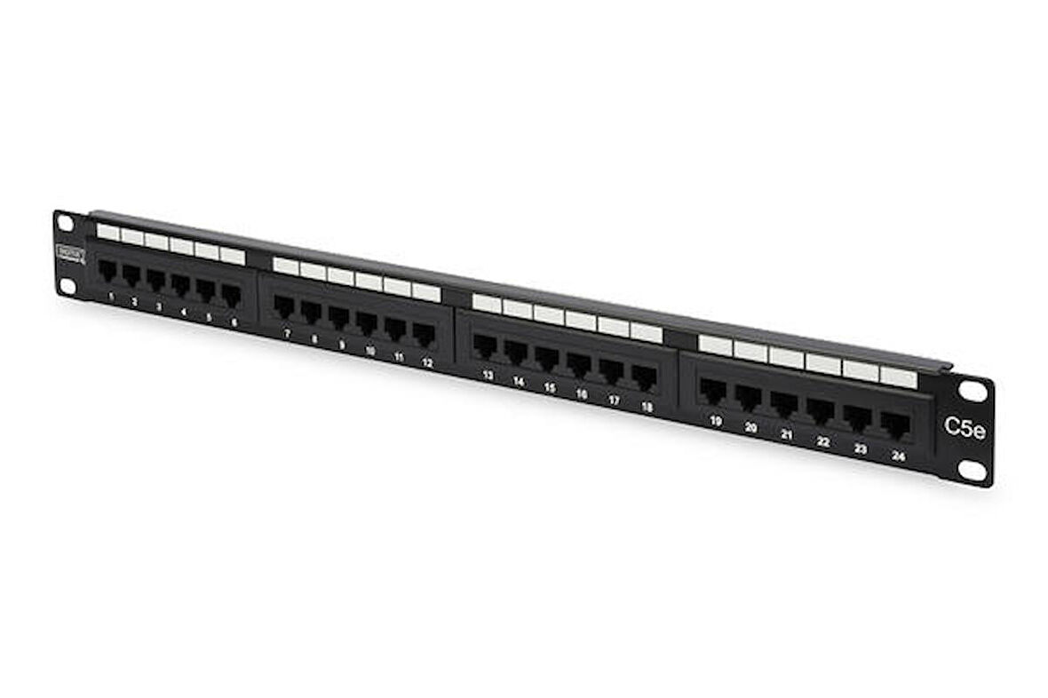 Digitus DN-91524U 24 Port 1U CAT5E Utp 50 Mıkron Siyah Patch Panel