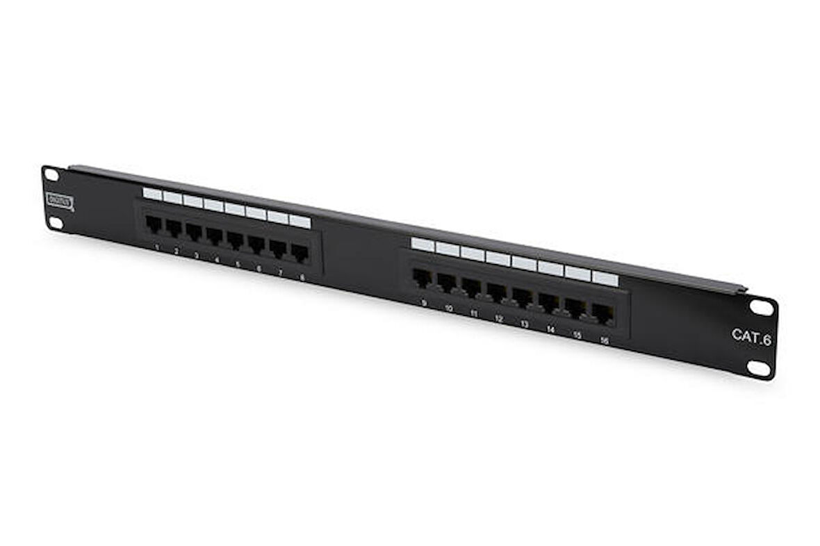 Digitus DN-91624S 24 Port 1U CAT6 Utp Zırhlı Siyah Patch Panel