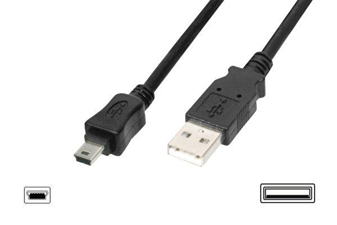 DIGITUS AK-300108-018-S 1,8m USB2.0 A E/USB MİNİ