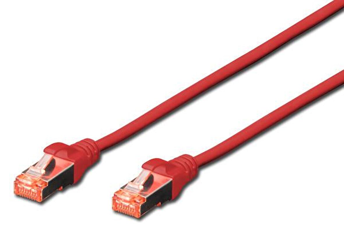 Digitus DK-1644-005/R 0,50 Mt CAT6 AWG27/7 S/FTP Halogen Kırmızı Patch Cord Kablo