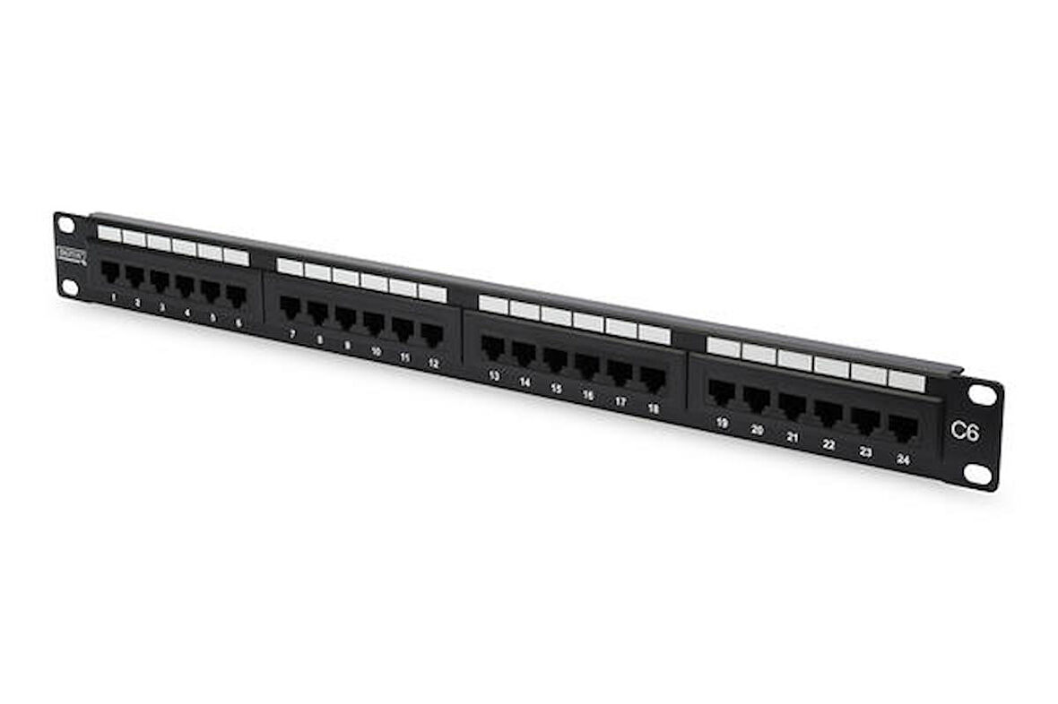 Digitus DN-91624U-Sl-Sh 24 Port 1U CAT6 Zırhsız Lsa Utp Siyah Patch Panel