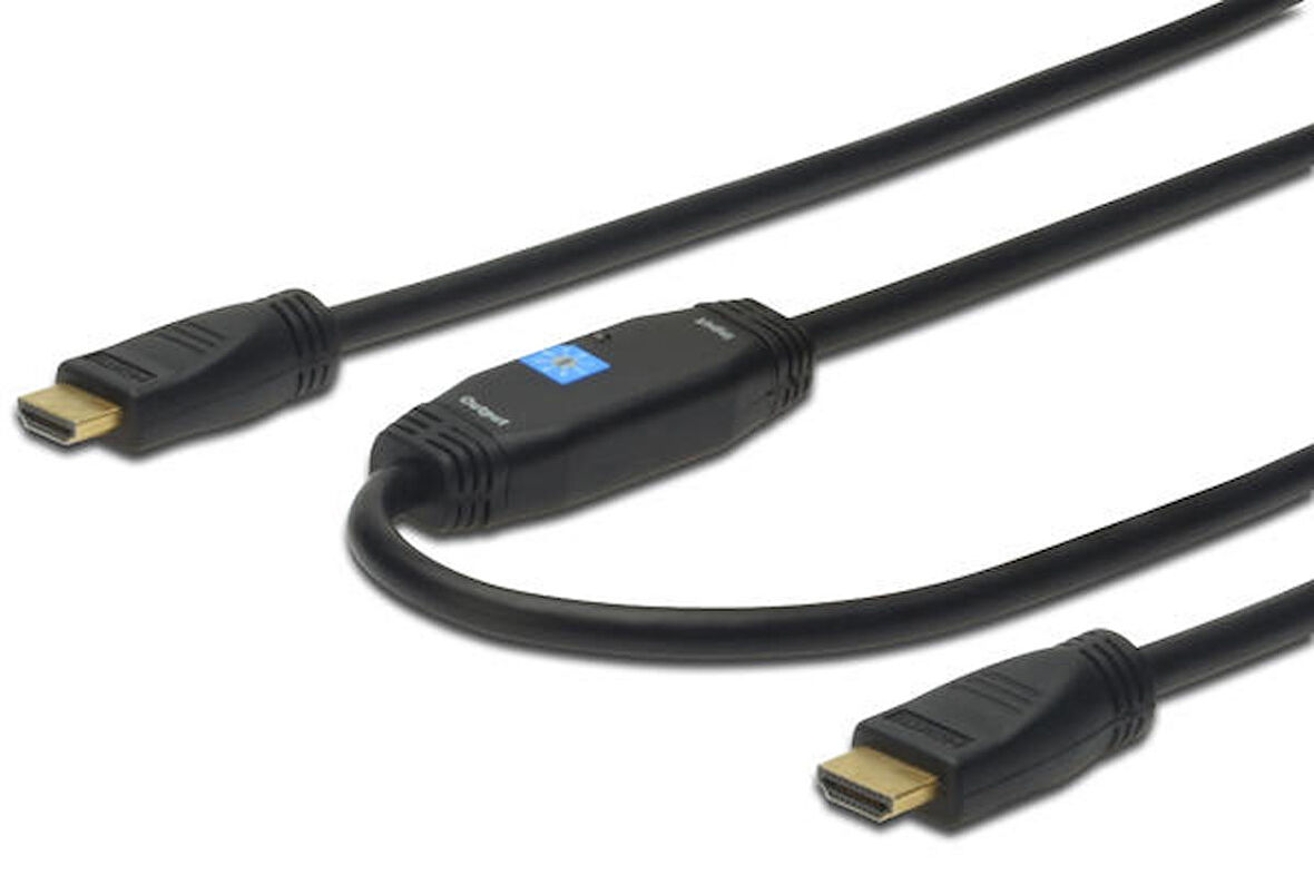 Digitus AK-330118-100-S 10 Mt HDMI to HDMI Erkek-Erkek v1.4 Ultra HD 2x Zırlı Görüntü Kablosu