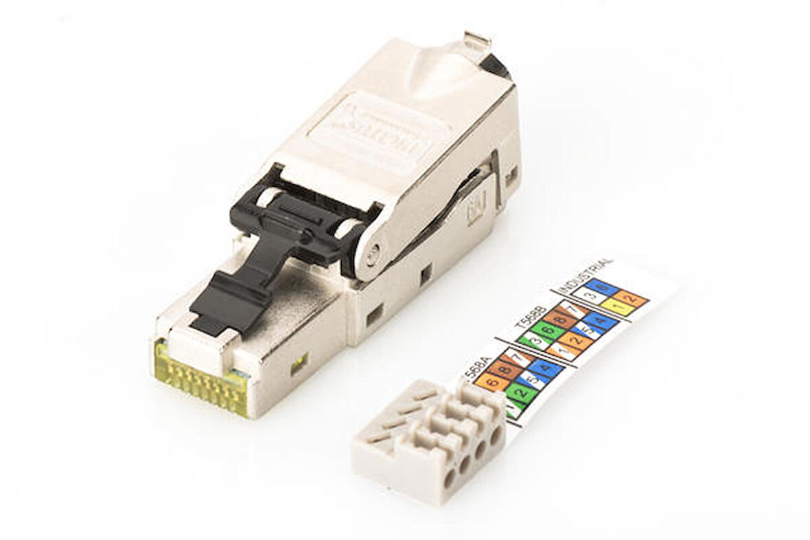 Digitus DN-93631 CAT 6A Jack Zırhlı 500Mhz RJ45 Gri Renk 10 Gbit KeyStone Jack