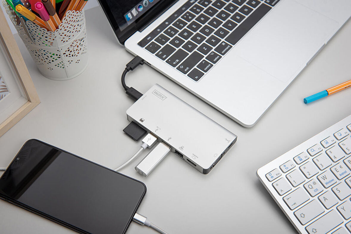 Digitus USB Type-C 8 Portlu Yuva Switch /  8li usb çoğaltıcı