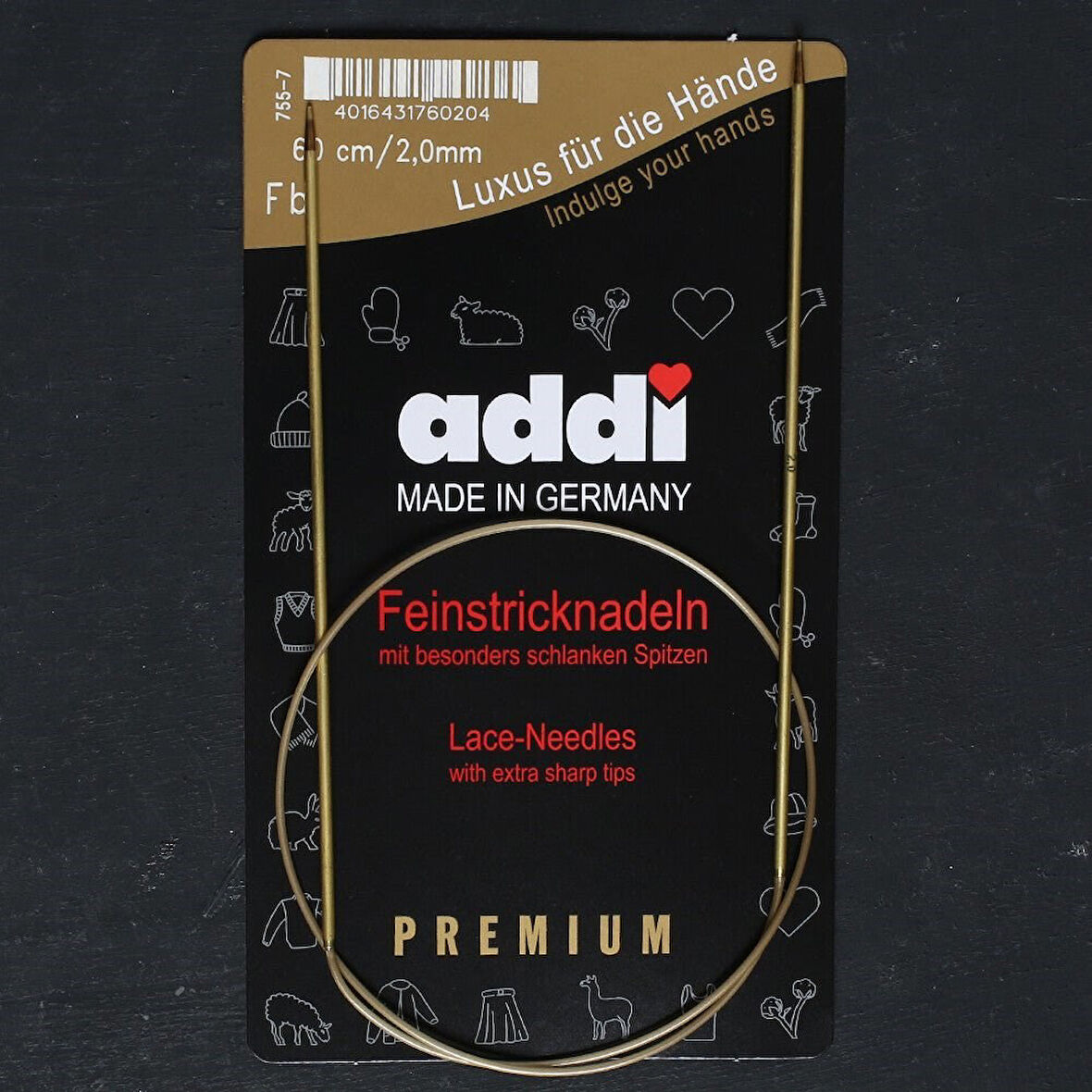 Addi 2mm 60cm Klasik Misinalı Dantel Şişi - 755-7