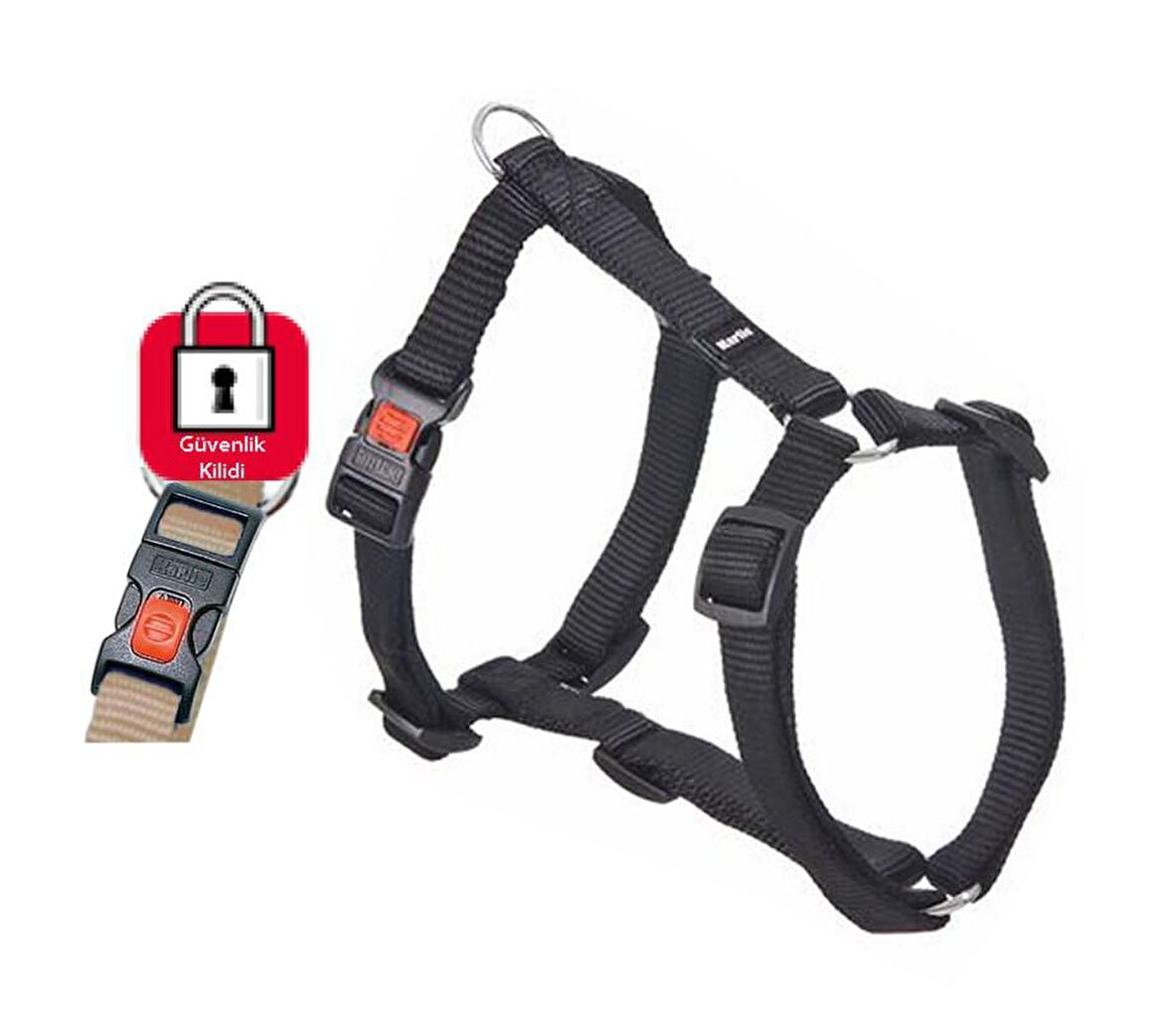 KARLIE KİLİTLİ GÖĞÜS TASMA 45-70CM SİYAH