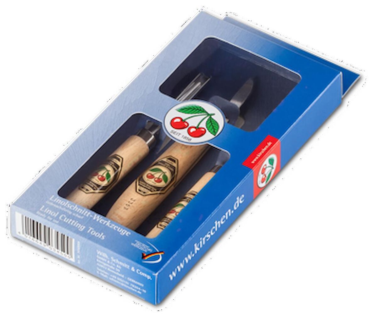 Kirschen Two Cherries Ahşap Yontma ve Oyma Seti Linol Kesme 3 Parça