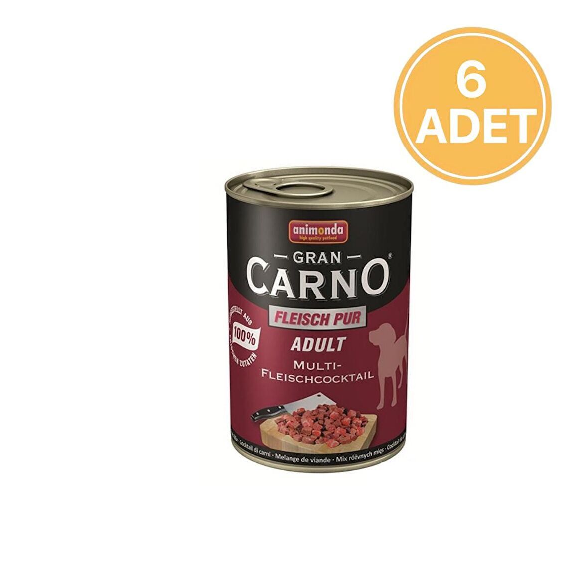 Animonda Gran Carno Karışık Etli Konserve Köpek Maması 400 Gr (6 Adet)