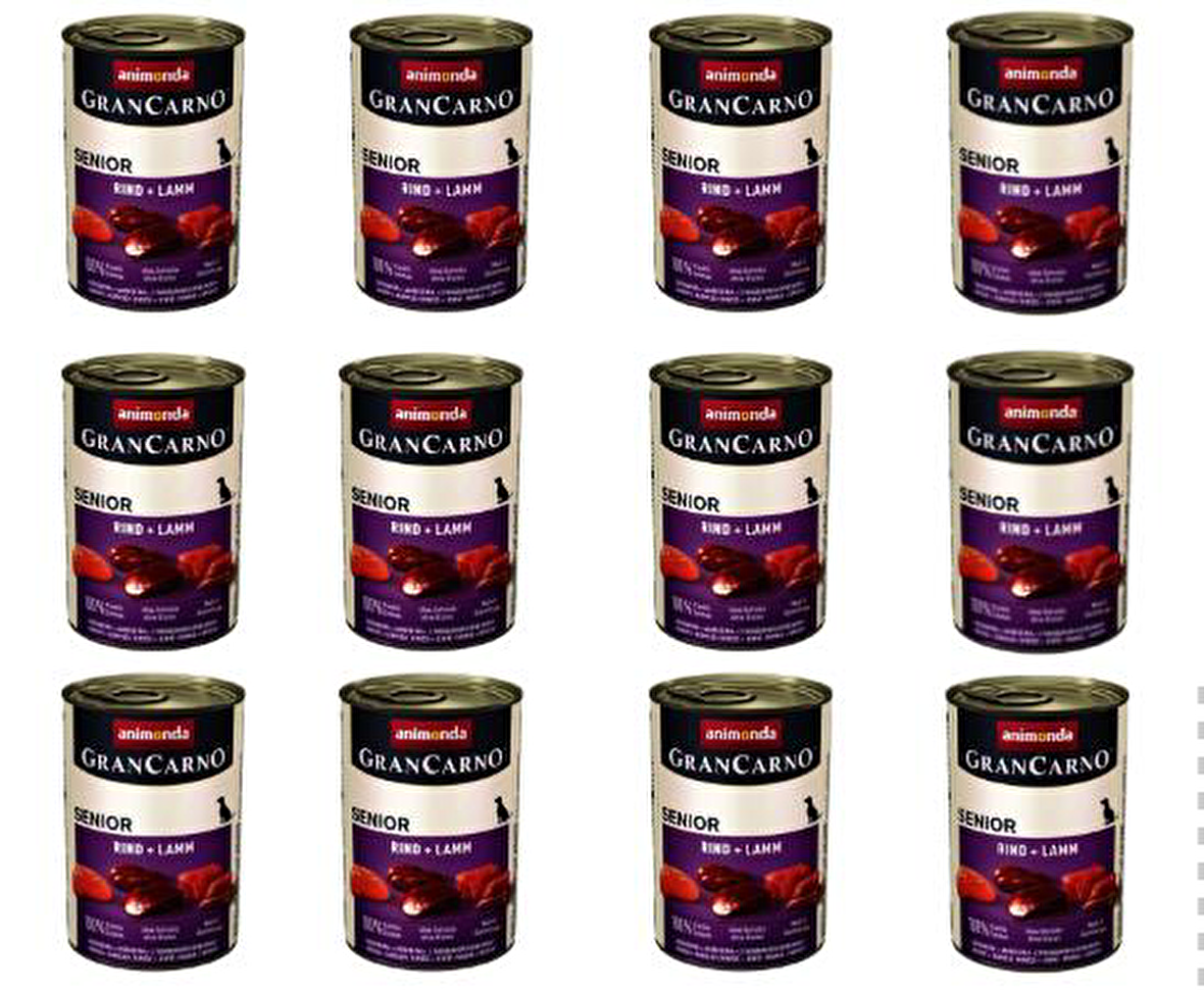 Animonda Gran Carno Senior Sığır Etli Kuzulu Yaşlı Köpek Konservesi 400 Gr X 12 Adet