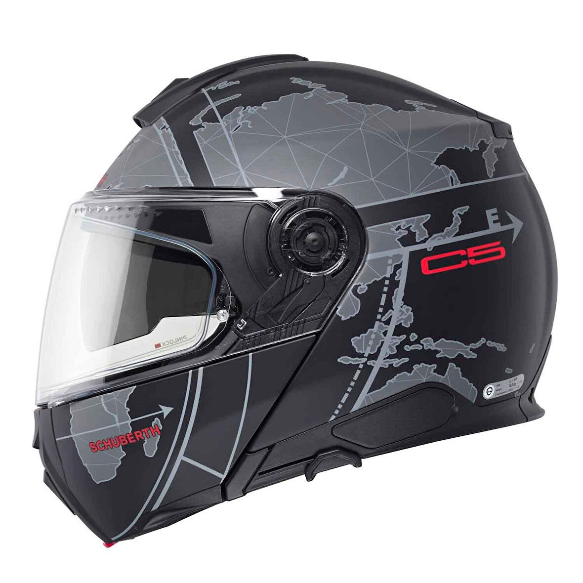 Schubert C5 Globe Black Çene Açılır Motosiklet Kask