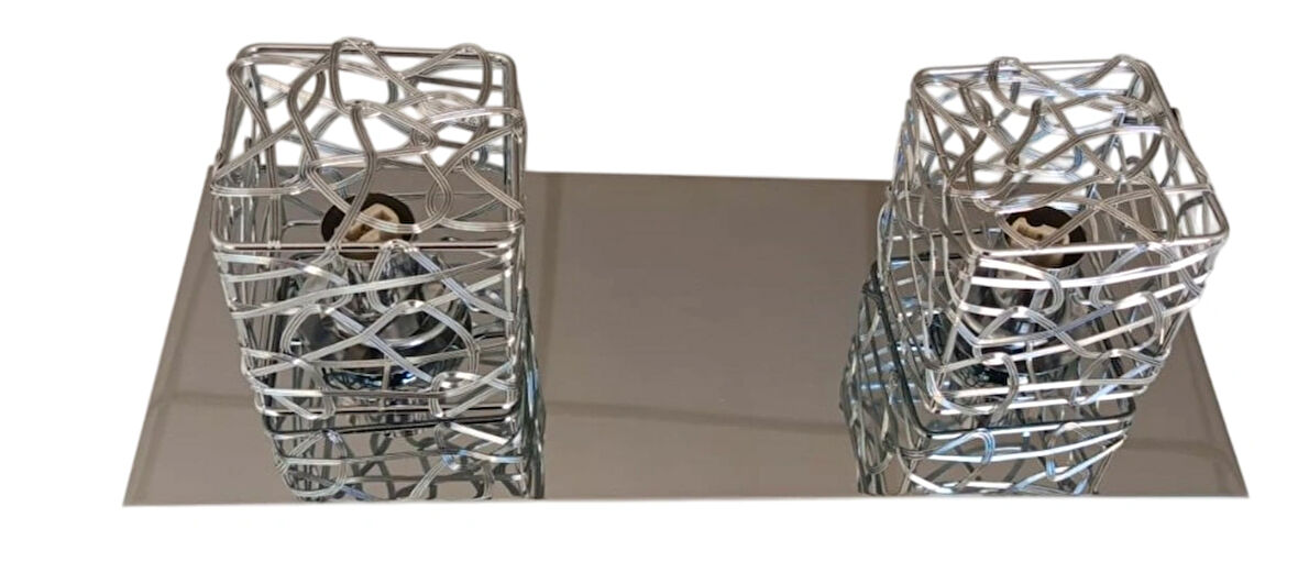 Trio Modern Krom Aynalı 2 Li Avize Işık Aydınlatma