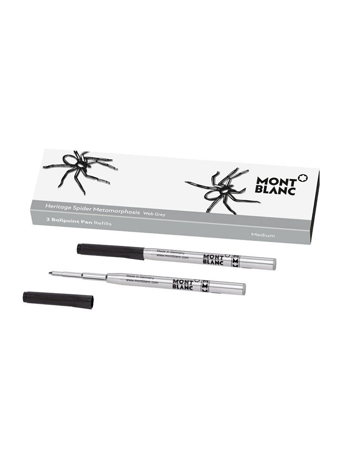 Montblanc 2 Tükenmez Kalem Refill (M) Heritage Spider Gray 118203