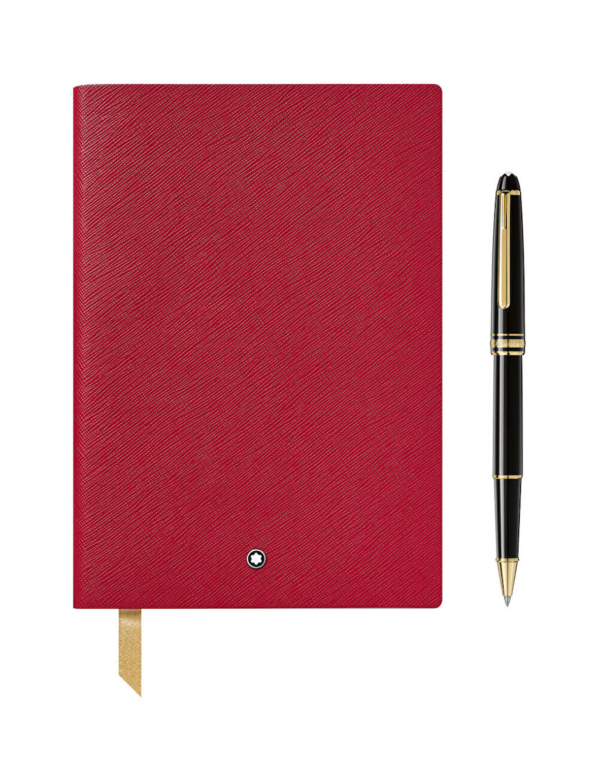 Montblanc Meisterstück Classique Altın Kaplama Rollerball Kalem & 146 Kırmızı Not Defteri Set 123754