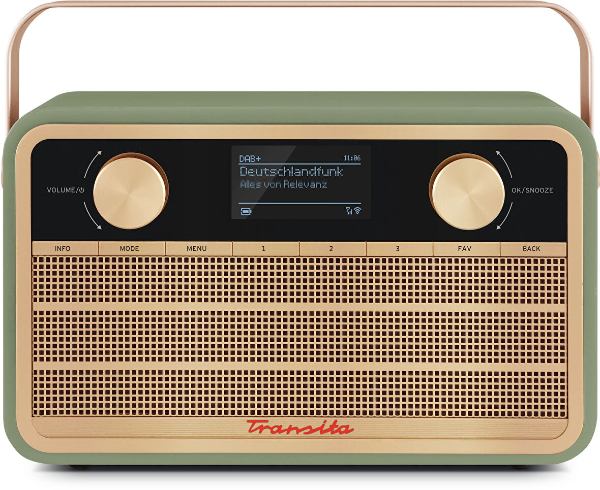 TechniSat Transita 121 IR DAB+ FM İnternet Radyosu | Bluetooth, Dahili Şarjlı Batarya, Retro Tasarım
