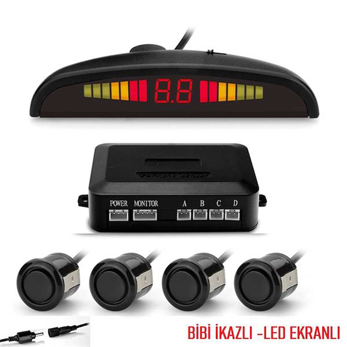 BE750-S 18MM+SOKET PARK SENSÖRÜ GÖSTERGELİ VE SESLİ SİYAH