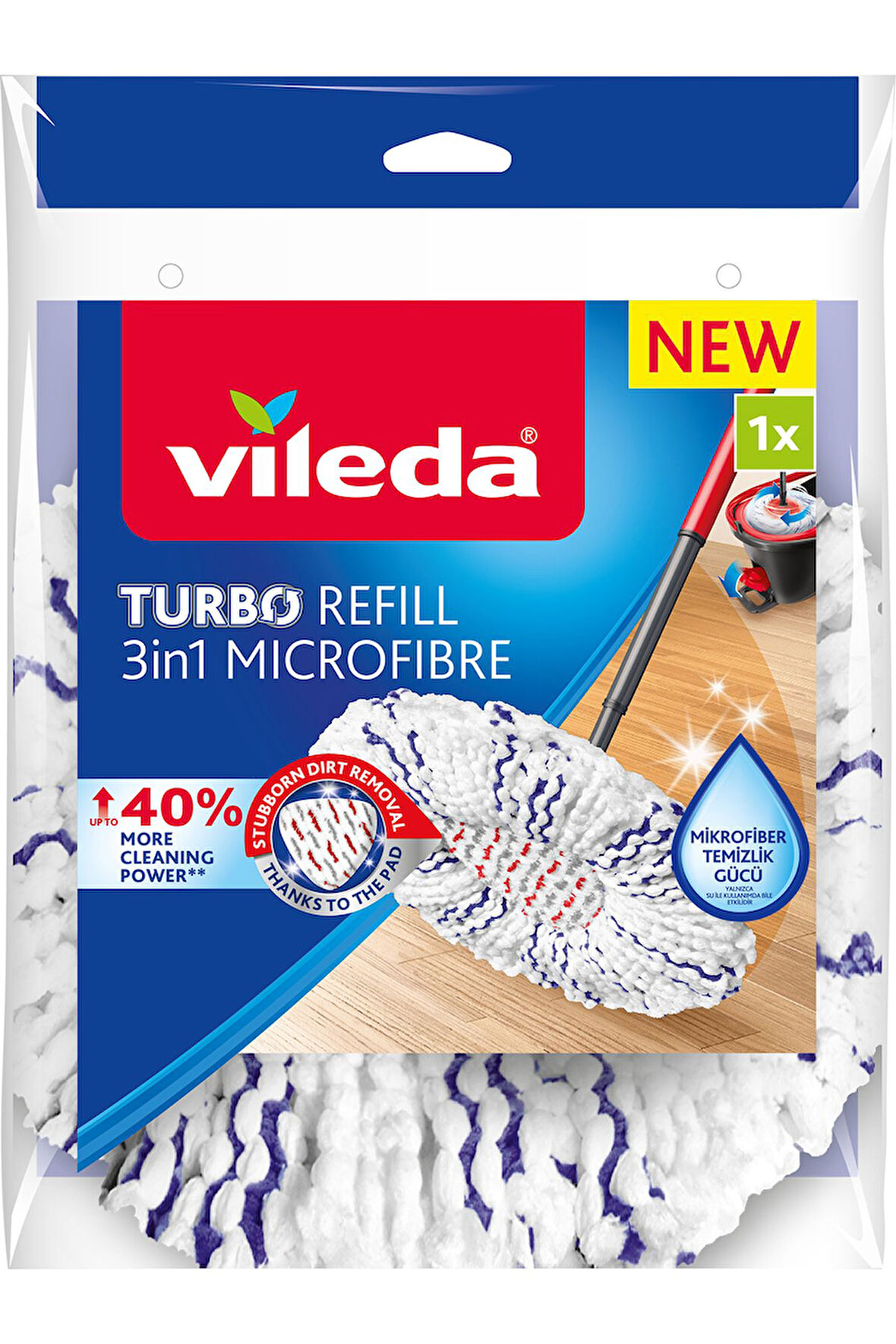 Vileda Turbo 3in1 Extra Pedli Mikrofiber Yedek Paspas