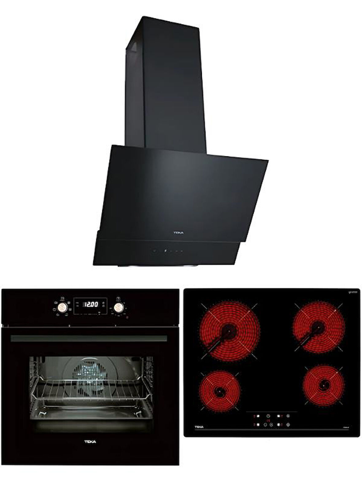 Teka Siyah Ankastre Set (TB 6415 Ocak/HAK 627 Fırın/ATV 60 Davlumbaz)